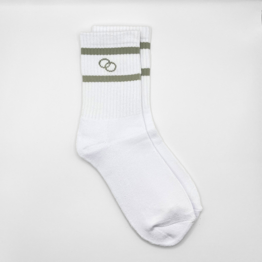 Super Soft Crew Socks - White/Grey
