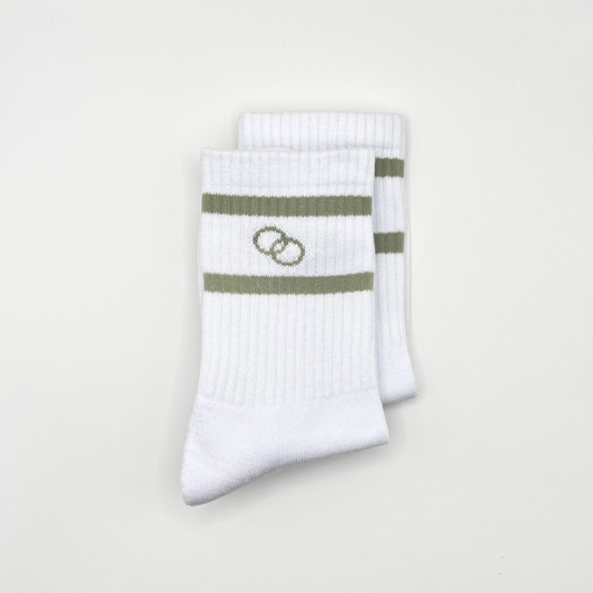 Ring Buddy Crew Socks - White/Grey